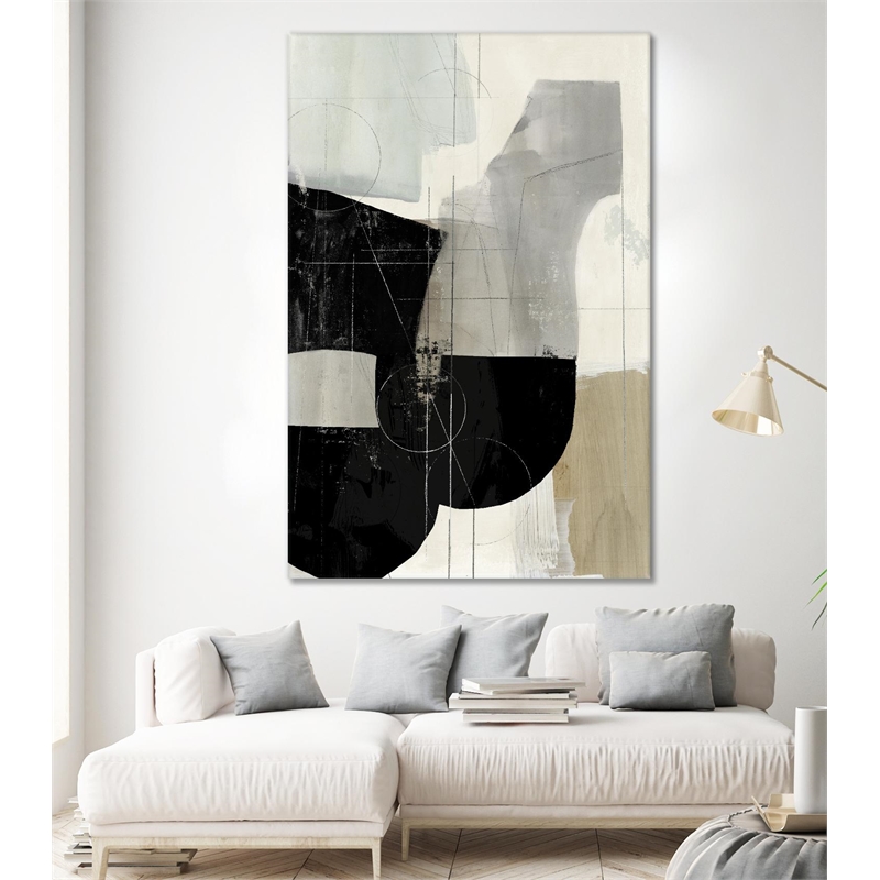 Giant Art 72x48 Jet Black I Fine Art Giant Canvas Print in Multi-Color