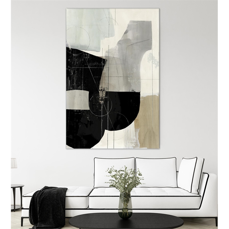 Giant Art 72x48 Jet Black I Fine Art Giant Canvas Print in Multi-Color