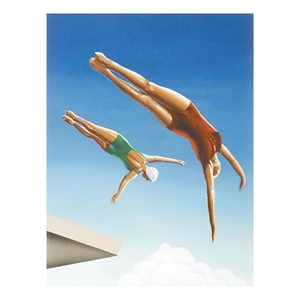 Giant Art 72x54 High Dive Fine Art Giant Canvas Print in White