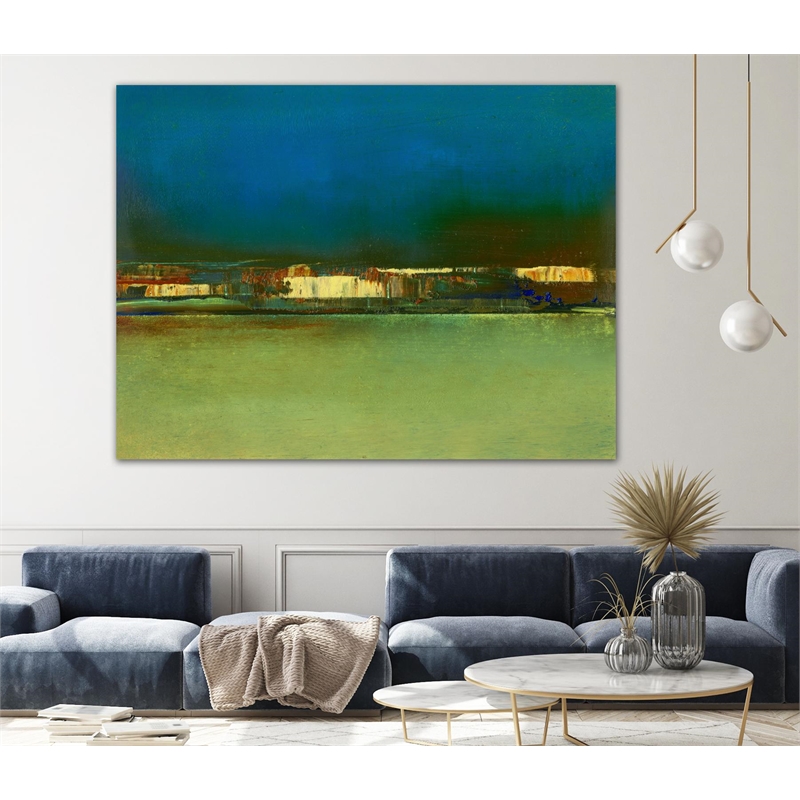Giant Art 72x54 City Afar I Fine Art Giant Canvas Print in Green