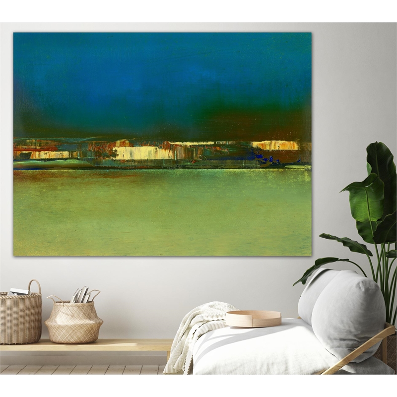 Giant Art 72x54 City Afar I Fine Art Giant Canvas Print in Green