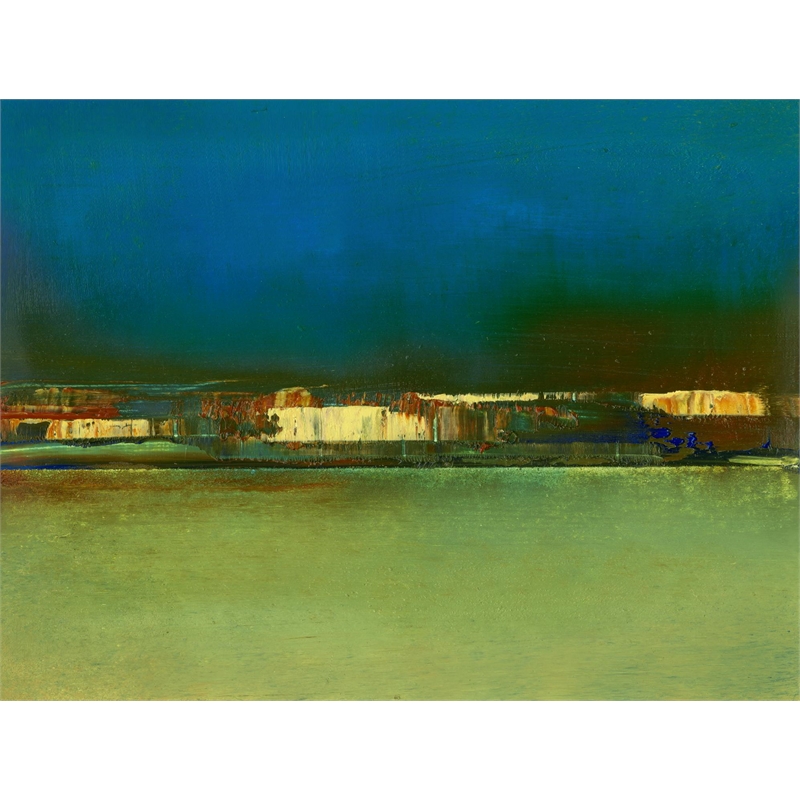 Giant Art 72x54 City Afar I Fine Art Giant Canvas Print in Green