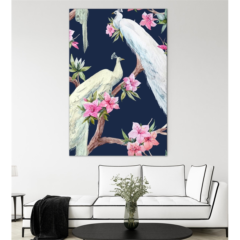 Giant Art 72x48 Paradis Birds II Fine Art Giant Canvas Print in Multi-Color