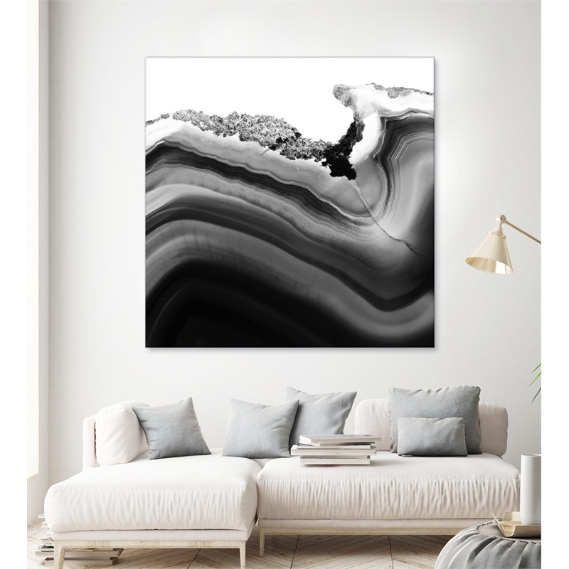 Giant Art 84x84 Grey Agate B Fine Art Giant Canvas Print in White