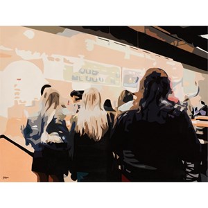 Giant Art 72x54 Late Night Queue Fine Art Giant Canvas Print in Multi-Color