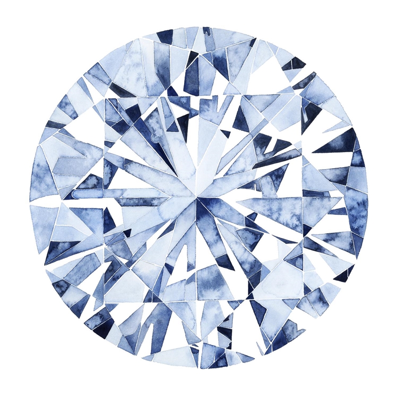 Giant Art 54x54 Diamond Drops I Fine Art Giant Canvas Print in Multi-Color
