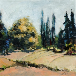 Giant Art 84x84 Trees 2 Fine Art Giant Canvas Print in Pink