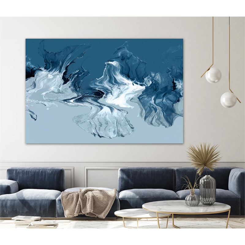 Giant Art 84x54 Azure Marble I Fine Art Giant Canvas Print in Multi-Color