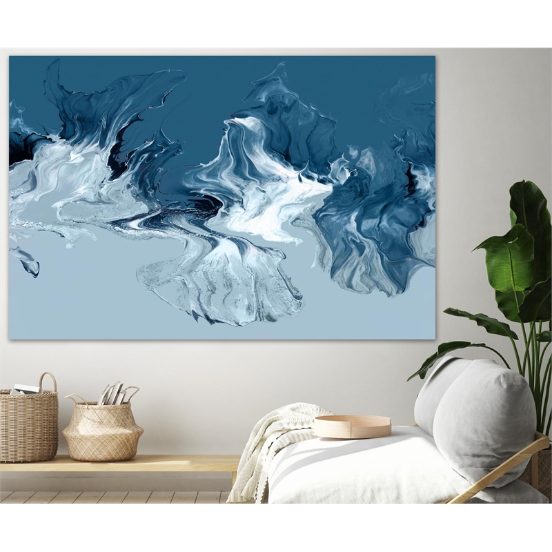 Giant Art 84x54 Azure Marble I Fine Art Giant Canvas Print in Multi-Color