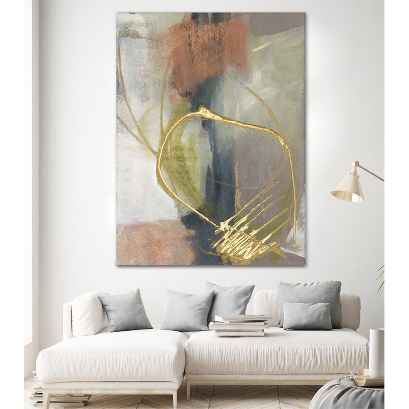 Giant Art 72x54 Burnished Loops I Fine Art Giant Canvas Print in Green
