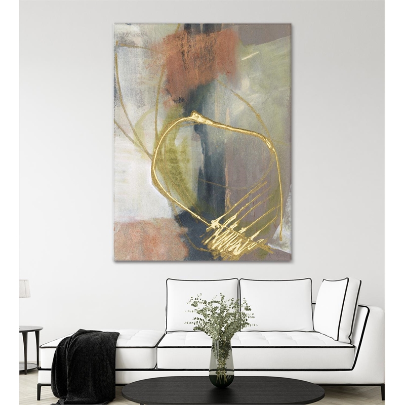 Giant Art 72x54 Burnished Loops I Fine Art Giant Canvas Print in Green
