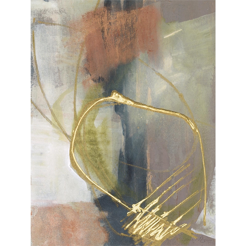 Giant Art 72x54 Burnished Loops I Fine Art Giant Canvas Print in Green