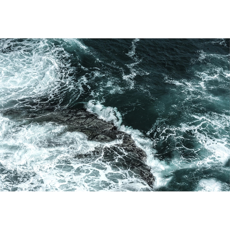 Giant Art 72x48 Waves II Fine Art Giant Canvas Print in Multi-Color