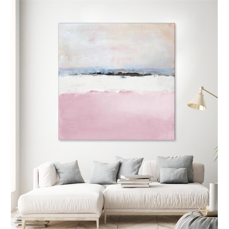 Giant Art 72x72 Pink Sea Abstract Fine Art Giant Canvas Print in Pink