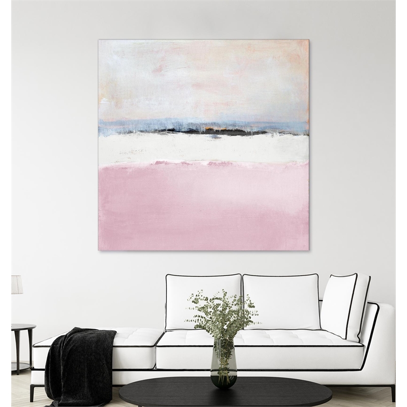 Giant Art 54x54 Pink Sea Abstract Fine Art Giant Canvas Print in Pink