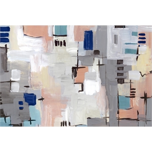 Giant Art 72x48 Intertwining Grid I Fine Art Giant Canvas Print in Multi-Color