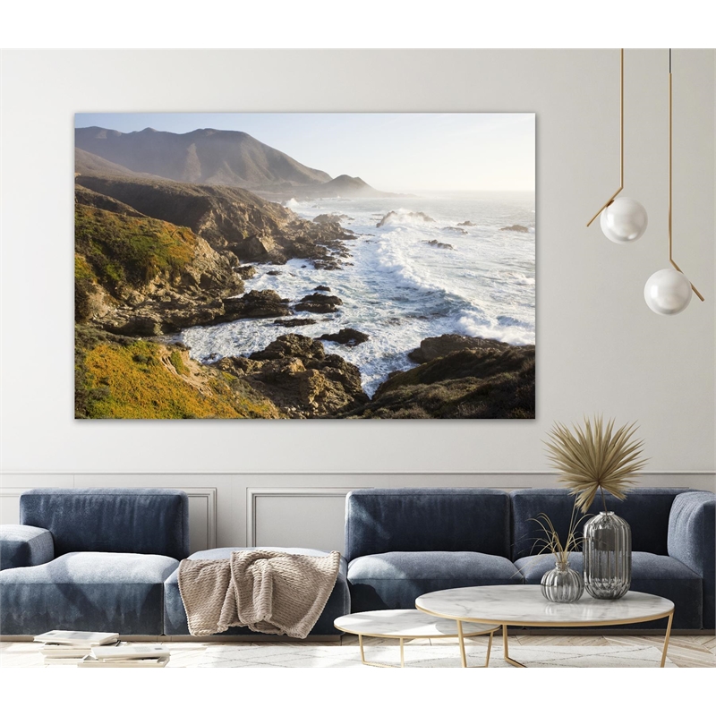 Giant Art 72x48 Big Sur Wave 2 Fine Art Giant Canvas Print in White