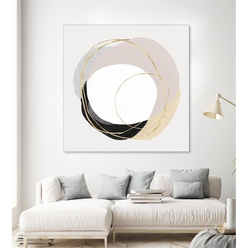 Giant Art 72x72 Ring of Gold II Fine Art Giant Canvas Print in Pink