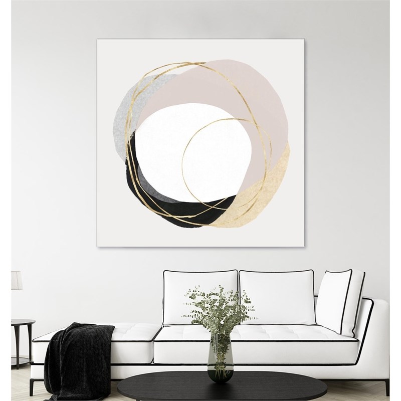 Giant Art 72x72 Ring of Gold II Fine Art Giant Canvas Print in Pink