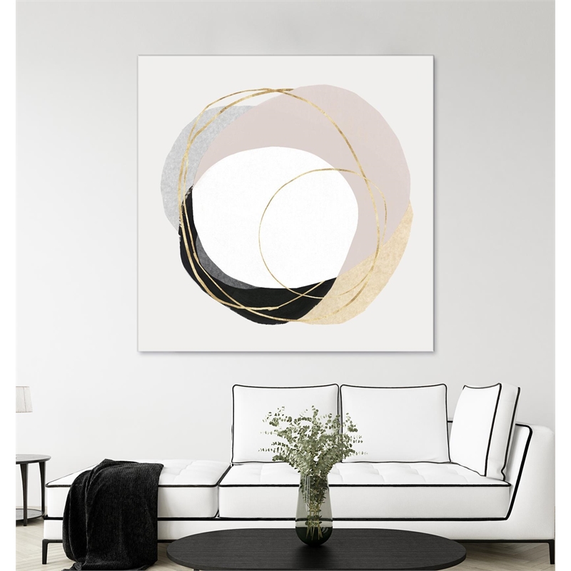 Giant Art 54x54 Ring of Gold II Fine Art Giant Canvas Print in Pink