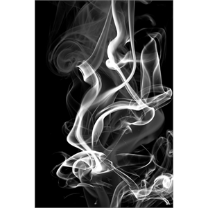 Giant Art 84x54 Black Smoke Abstract Fine Art Giant Canvas Print in White