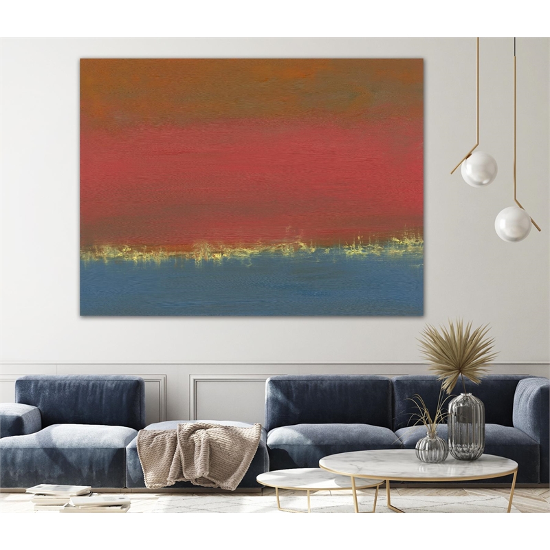 Giant Art 72x54 Harbor Light IV Fine Art Giant Canvas Print in Red