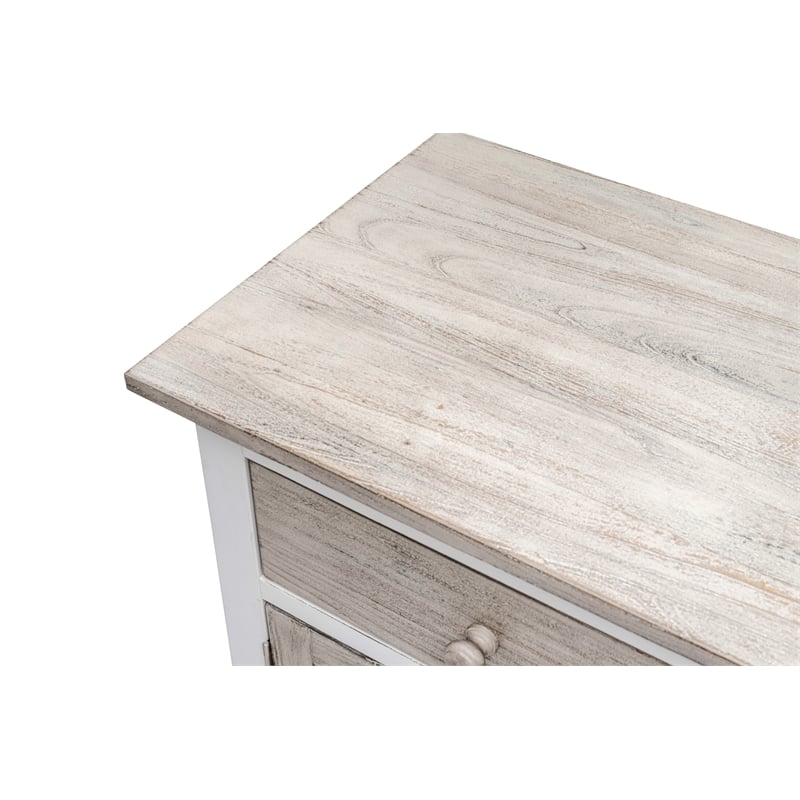 Sea Wind Florida Islamorada 2-Door Wood Nightstand with Drawer in Gray/White