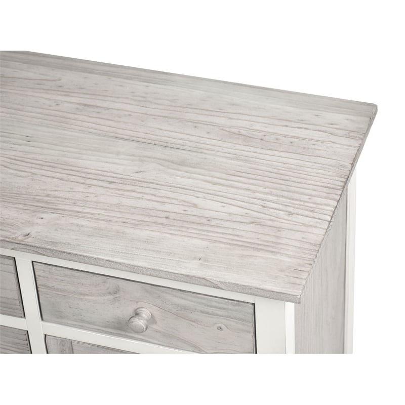Sea Wind Florida Islamorada Wood Dresser with 6 Drawers in Gray/White