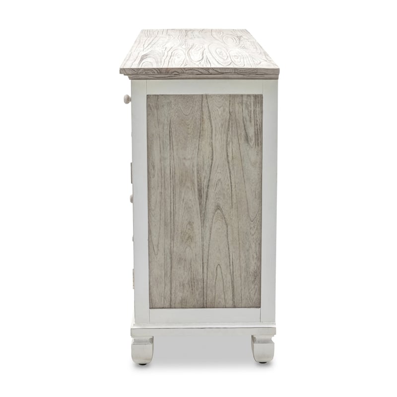 Sea Wind Florida Islamorada Wood Dresser with 6 Drawers in Gray/White