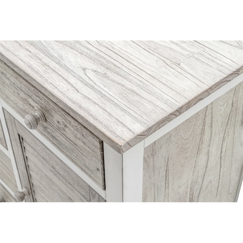 Sea Wind Florida Islamorada Wood Dresser with 6 Drawers in Gray/White
