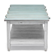 Sea Wind Florida Picket Fence Wood Coffee Table in White/Blue