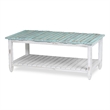 Sea Wind Florida Picket Fence Wood Coffee Table in White/Blue