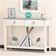 Sea Wind Florida Picket Fence Wood Console Table with Drawers in White/Blue