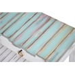 Sea Wind Florida Picket Fence Wood Console Table with Drawers in White/Blue