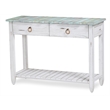 Sea Wind Florida Picket Fence Wood Console Table with Drawers in White/Blue