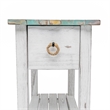 Sea Wind Florida Picket Fence Wood Chairside Table with Drawer - Blue