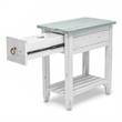 Sea Wind Florida Picket Fence Wood Chairside Table with Drawer - Blue
