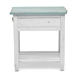 Sea Wind Florida Picket Fence Wood Chairside Table with Drawer - Blue