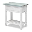 Sea Wind Florida Picket Fence Wood Chairside Table with Drawer - Blue