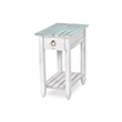 Sea Wind Florida Picket Fence Wood Chairside Table with Drawer - Blue