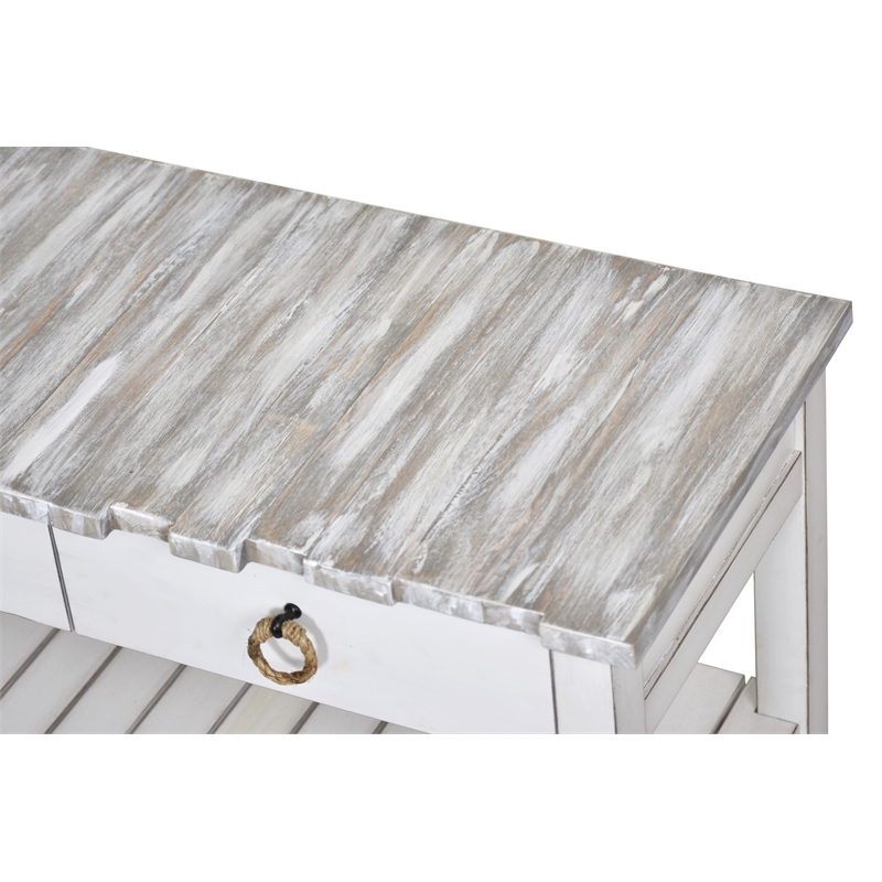 Sea Wind Florida Picket Fence Wood Entertainment Center with Drawers in Gray