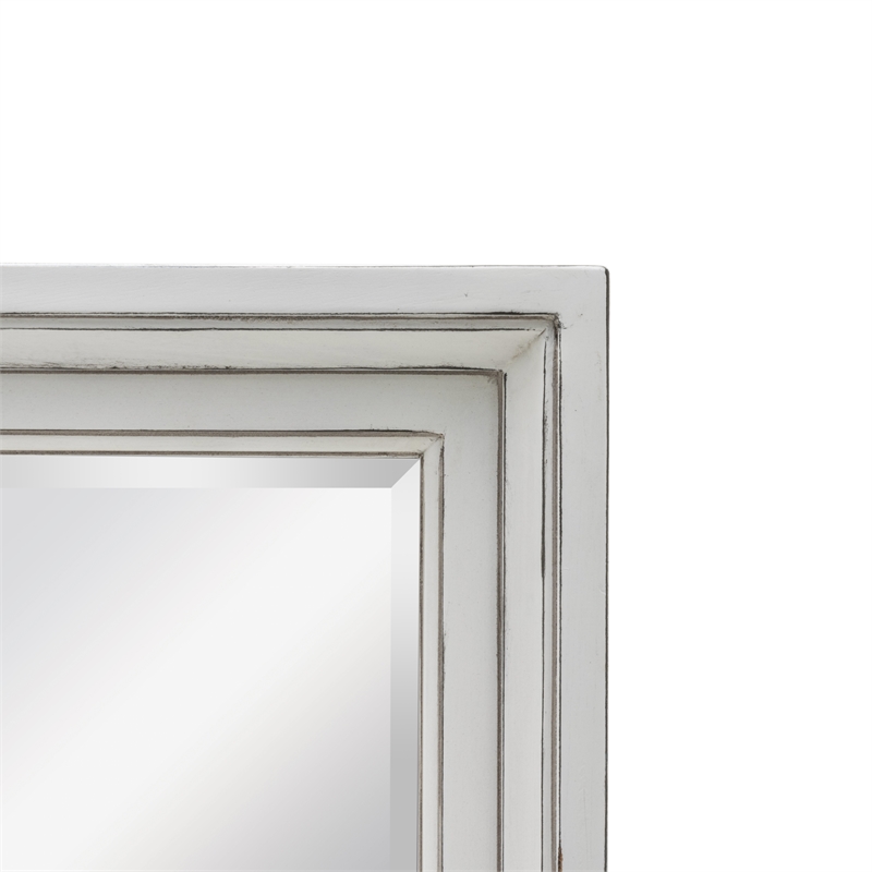 Sea Wind Florida Monaco Rectangle Coastal Wood Mirror in White