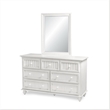 Sea Wind Florida Monaco Rectangle Coastal Wood Mirror in White