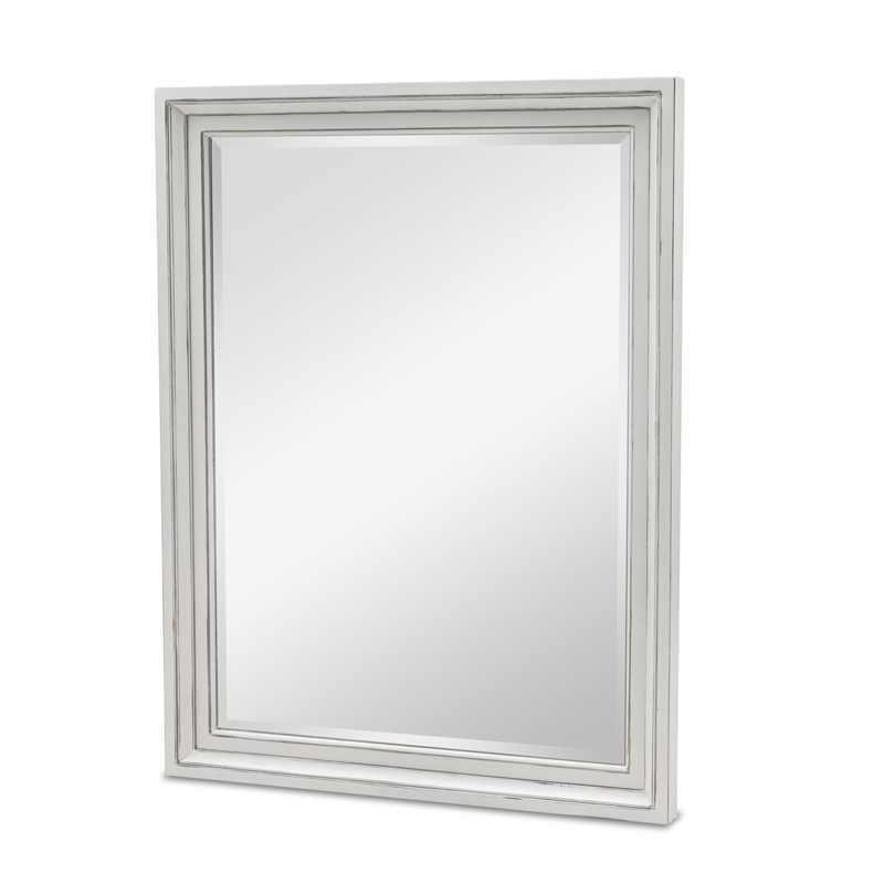 Sea Wind Florida Monaco Rectangle Coastal Wood Mirror in White