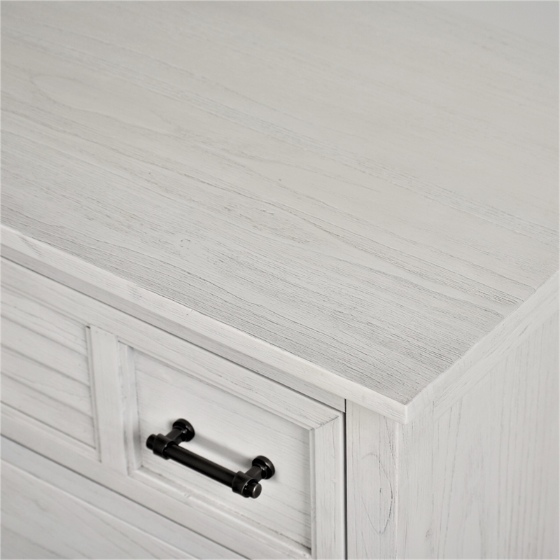 Sea Wind Florida Surfside Wood Chest with 5 Drawers in White