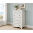 Sea Wind Florida Surfside Wood Chest with 5 Drawers in White