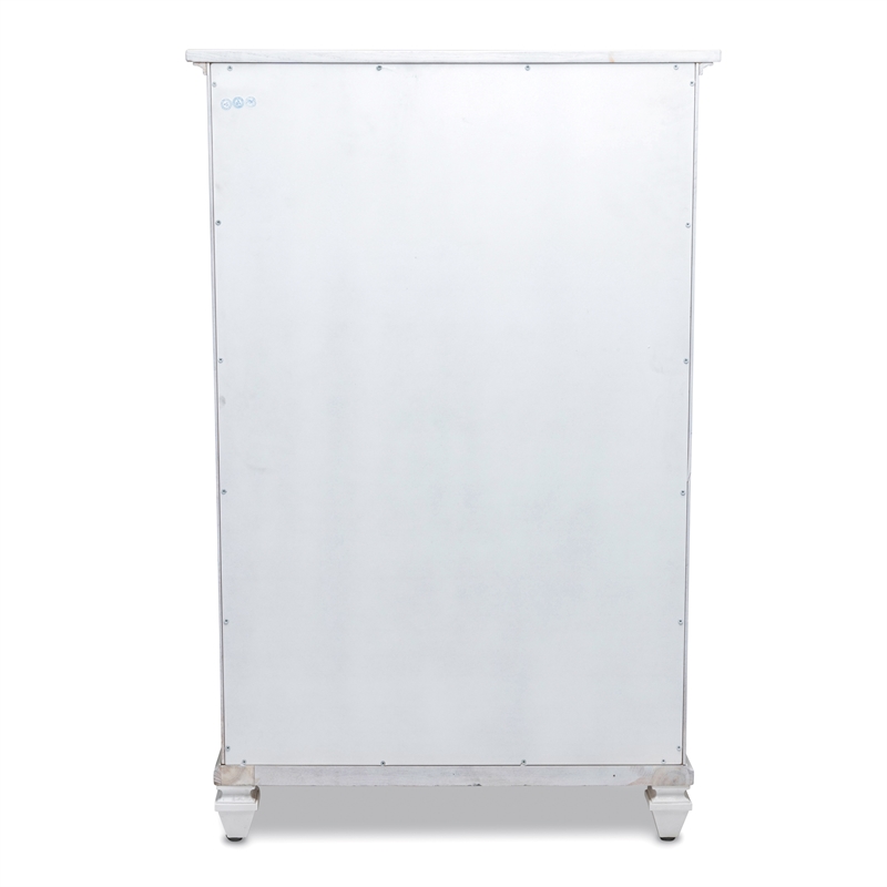 Sea Wind Florida Surfside Wood Chest with 5 Drawers in White