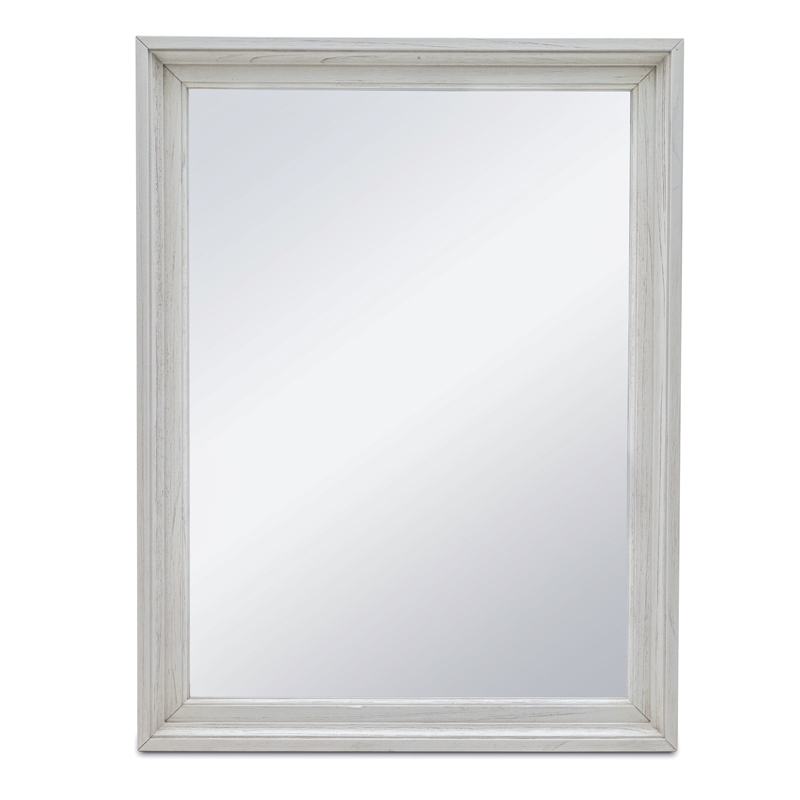 Sea Wind Florida Surfside Rectangle Coastal Wood Mirror in White