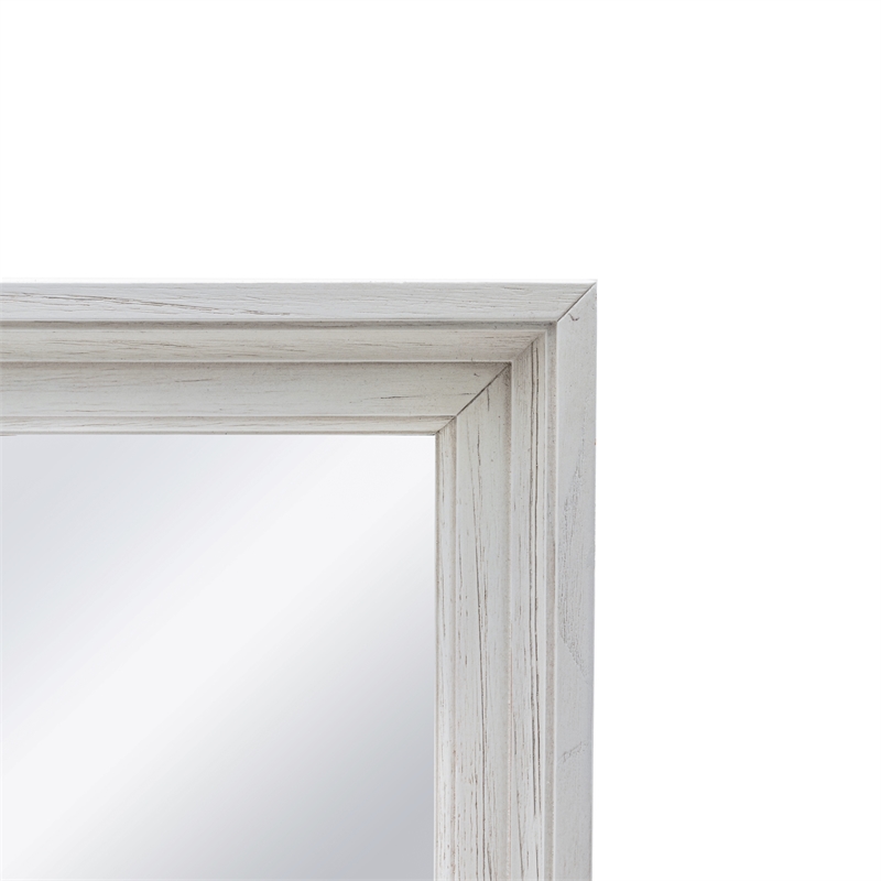 Sea Wind Florida Surfside Rectangle Coastal Wood Mirror in White