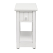 Sea Wind Florida Monaco Wood Chairside Table with Lower Shelf in White